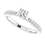 The Fiora — Round Engagement Ring - ViewE