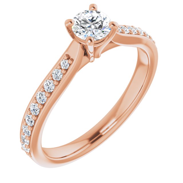 The Fiora — Round Engagement Ring - Rose