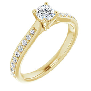 The Fiora — Round Engagement Ring - Yellow