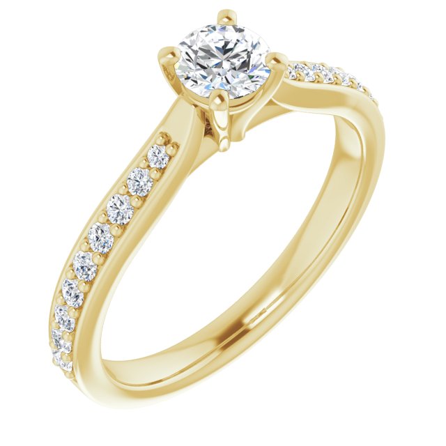 The Fiora — Round Engagement Ring - Yellow