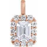 The Vada — Emerald Halo Pendant - Yellow
