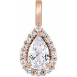 The Dominic — Pear Halo Pendant - Yellow