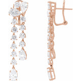 9 1/2 ct tw Round Lab Grown Diamond Drop Earrings in 14K White Go...