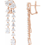 9 1/2 ct tw Round Lab Grown Diamond Drop Earrings in 14K White Go... - view 2