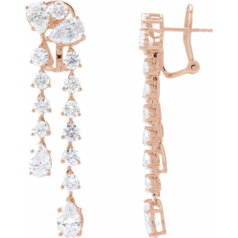 9 1/2 ct tw Round Lab Grown Diamond Drop Earrings in 14K White Go... - view 2