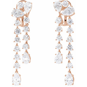 9 1/2 ct tw Round Lab Grown Diamond Drop Earrings in 14K White Go... - view 3