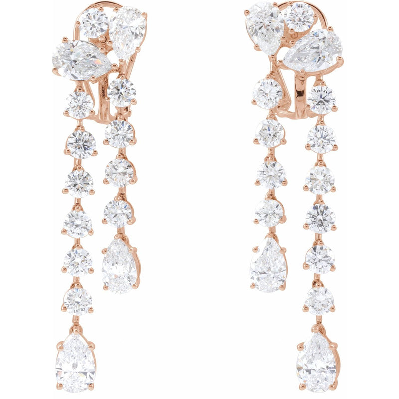 9 1/2 ct tw Round Lab Grown Diamond Drop Earrings in 14K White Go... - view 3