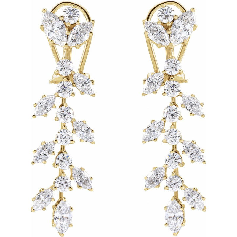 4 1/4 ct tw Marquise Lab Grown Diamond Stud Earrings in 14K White... - view 2