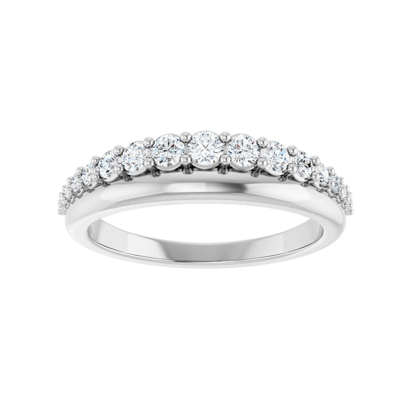 3/8 ct tw Diamond Lab Grown Anniversary Band in 14K White Gold... - view 3