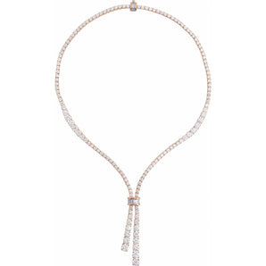 26 1/5 ct tw Line Lab Grown Diamond Necklace in 14K White Gold (1...