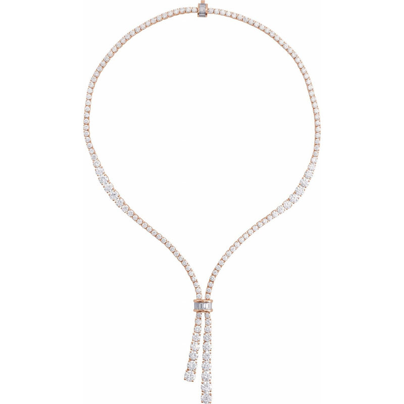 26 1/5 ct tw Line Lab Grown Diamond Necklace in 14K White Gold (1...