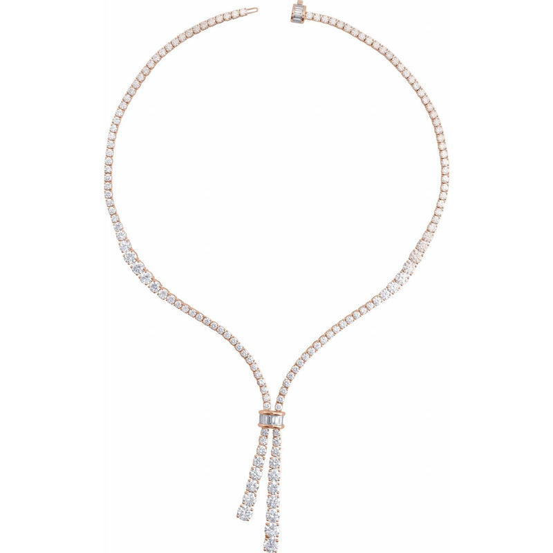 26 1/5 ct tw Line Lab Grown Diamond Necklace in 14K White Gold (1... - view 2