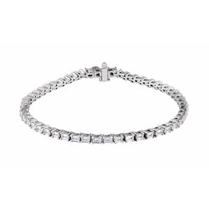 7" Lab Grown Diamond Line Bracelet in 14K White Gold (5 ct tw - F...