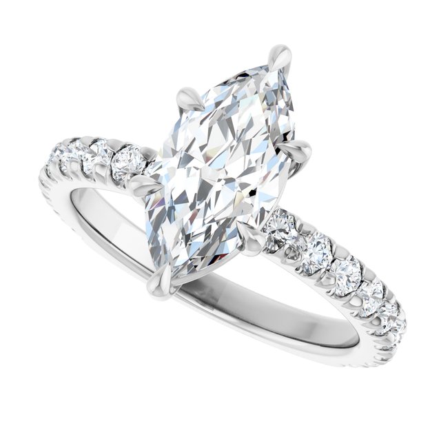 The Jemma — Marquise Engagement Ring - ViewE