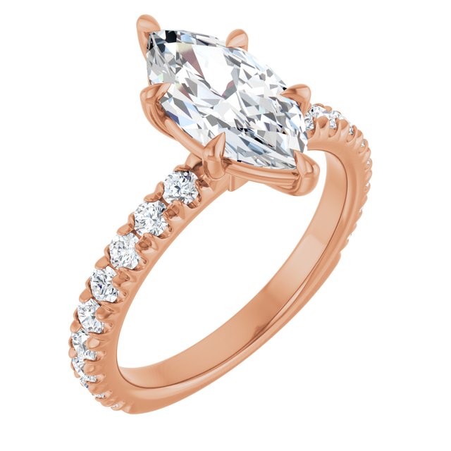 The Jemma — Marquise Engagement Ring - Rose