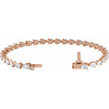7" Lab Grown Diamond Line Bracelet in 14K White Gold (6 1/2 ct tw... - view 2