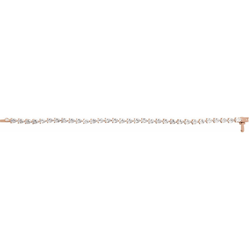 7" Lab Grown Diamond Line Bracelet in 14K White Gold (6 1/2 ct tw... - view 3