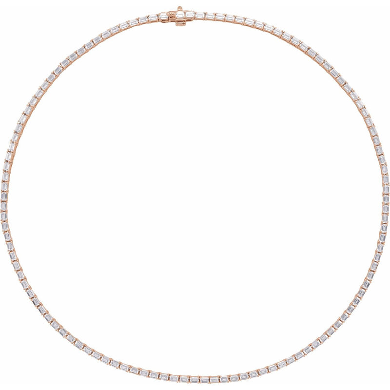 11 3/4 ct tw Line Lab Grown Diamond Necklace in 14K White Gold (1...