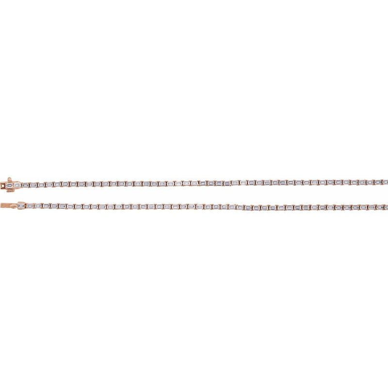 11 3/4 ct tw Line Lab Grown Diamond Necklace in 14K White Gold (1... - view 2