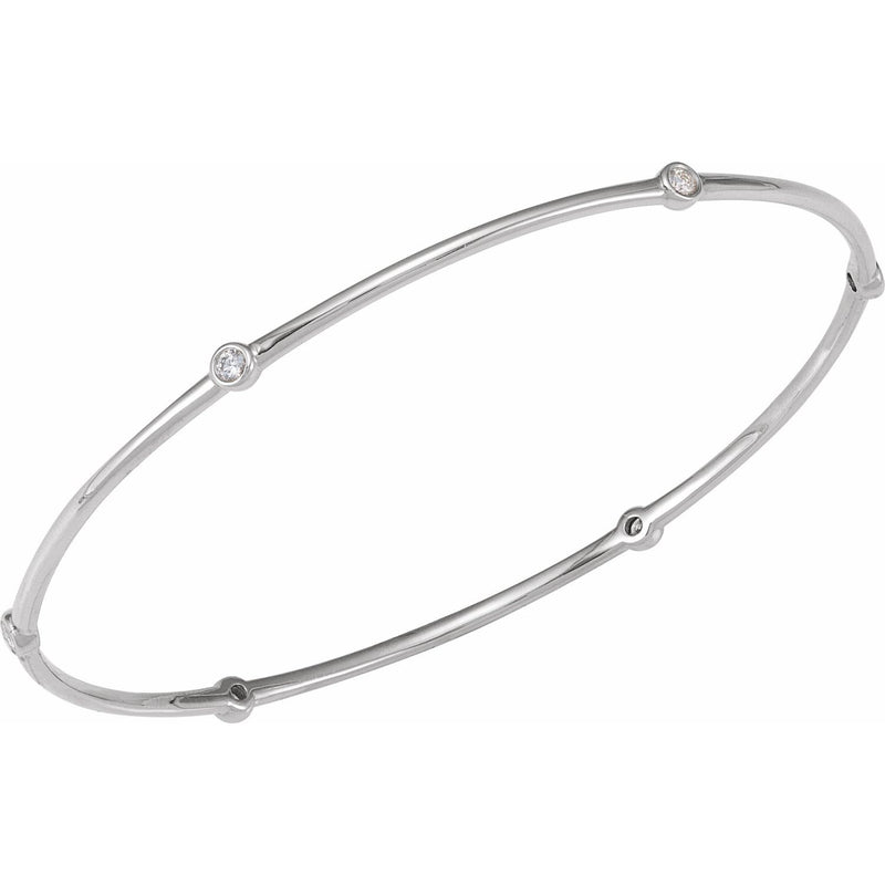 7" Lab Grown Diamond Bezel Bracelet in 14K White Gold (1/4 ct tw ... - view 2