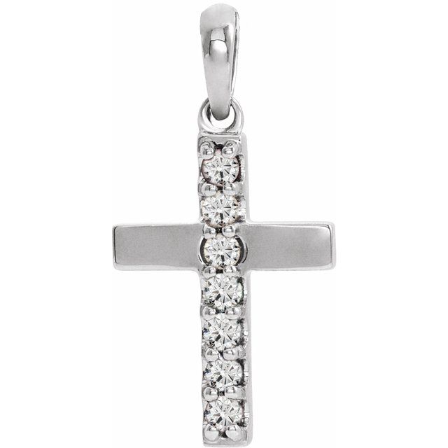 The Josephine — Round Accented Cross Pendant - Yellow