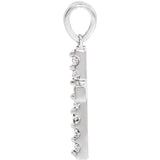 Round Lab Grown Diamond Accented Cross Pendant in 14K White Gold... - view 2