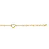 10K Gold Polished Heart Anklet 