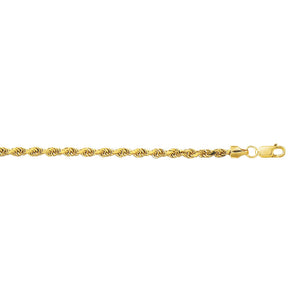 10K Gold 3.2mm Diamond Cut Lite Rope Chain 