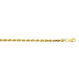 10K Gold 3.2mm Diamond Cut Lite Rope Chain 
