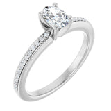 The Elowyn — Oval Engagement Ring - White - ViewA