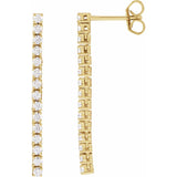 3/4 ct tw Round Lab Grown Diamond Accented Drop Earrings in 14K W...