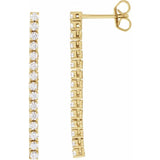 The Nura — Round Accented Drop Earrings - Yellow