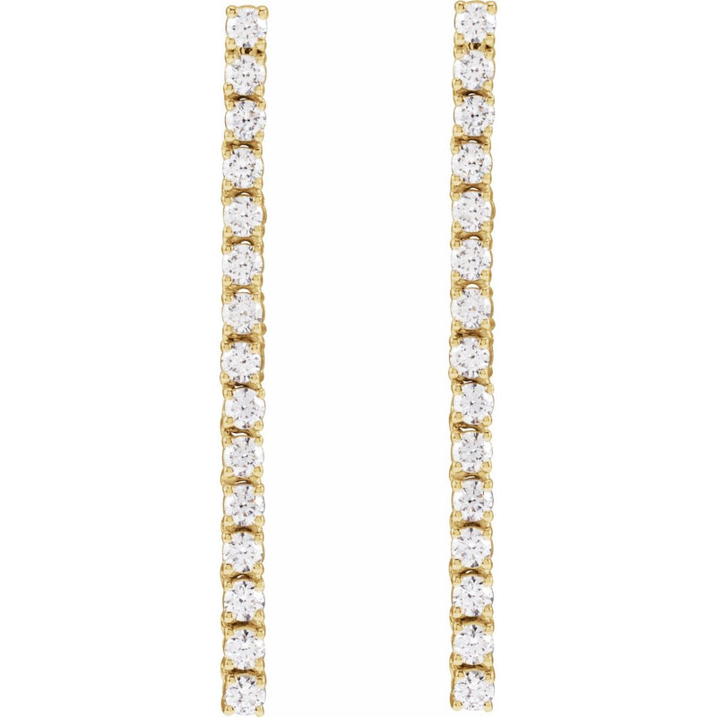 3/4 ct tw Round Lab Grown Diamond Accented Drop Earrings in 14K W... - view 2
