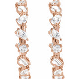 2 ct tw N/A Lab Grown Diamond Hoop Earrings in 14K White Gold... - view 3