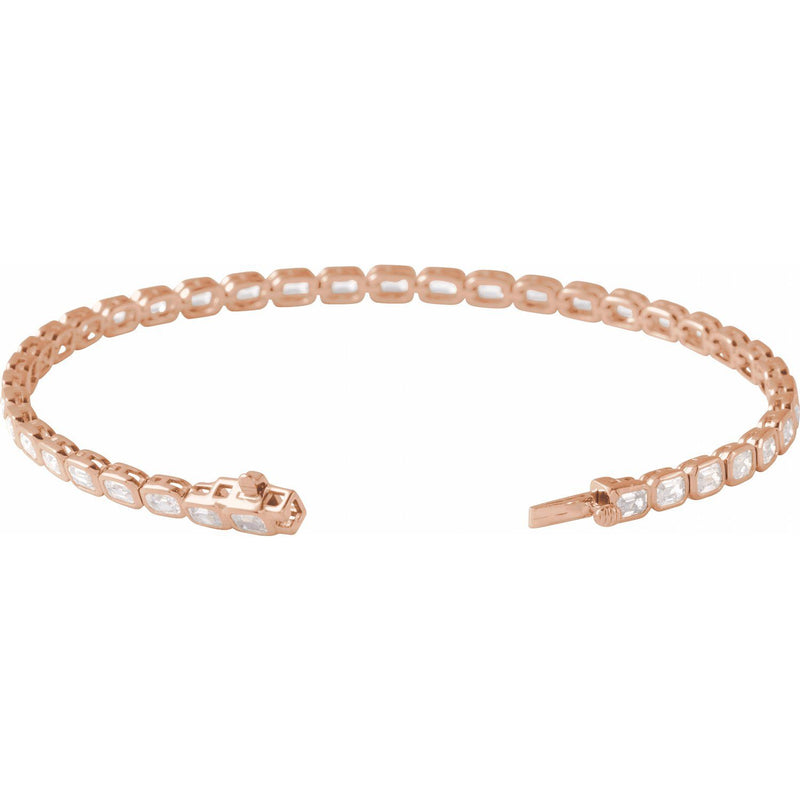 7" Lab Grown Diamond Line Bracelet in 14K White Gold (6 1/4 ct tw... - view 2