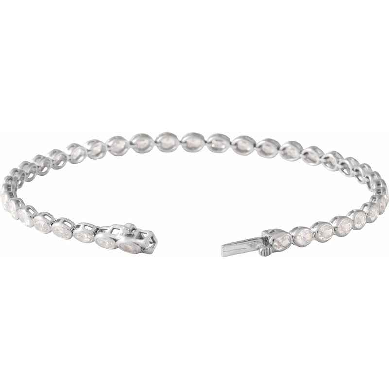 7" Lab Grown Diamond Line Bracelet in 14K White Gold (4 9/10 ct t... - view 2