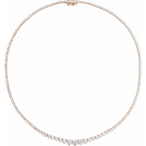 9 1/2 ct tw Line Lab Grown Diamond Necklace in 14K White Gold (18...