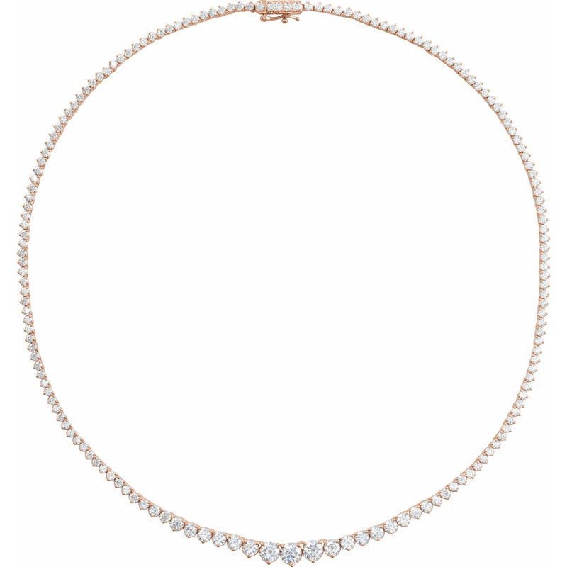 9 1/2 ct tw Line Lab Grown Diamond Necklace in 14K White Gold (18...