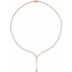 5 1/2 ct tw Line Lab Grown Diamond Necklace in 14K White Gold (18...