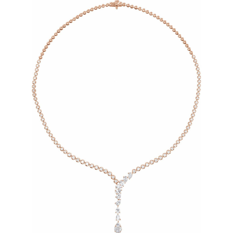 5 1/2 ct tw Line Lab Grown Diamond Necklace in 14K White Gold (18...