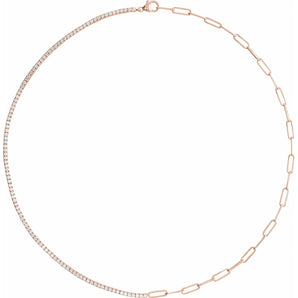 3 1/4 ct tw Line Lab Grown Diamond Necklace in 14K White Gold (18...
