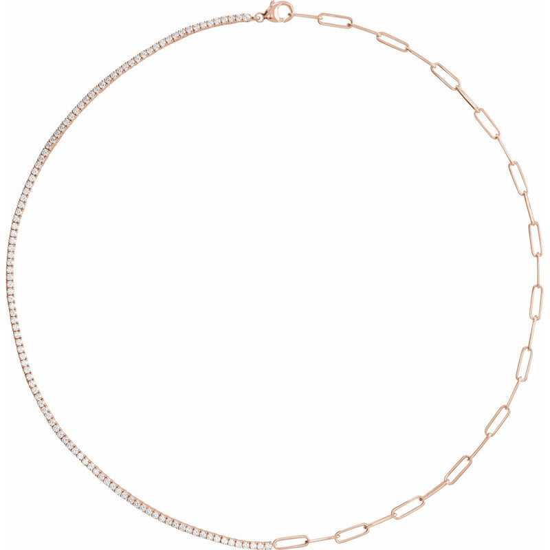 3 1/4 ct tw Line Lab Grown Diamond Necklace in 14K White Gold (18...