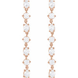 1 1/5 ct tw Oval Lab Grown Diamond Drop Earrings in 14K White Gol... - view 2