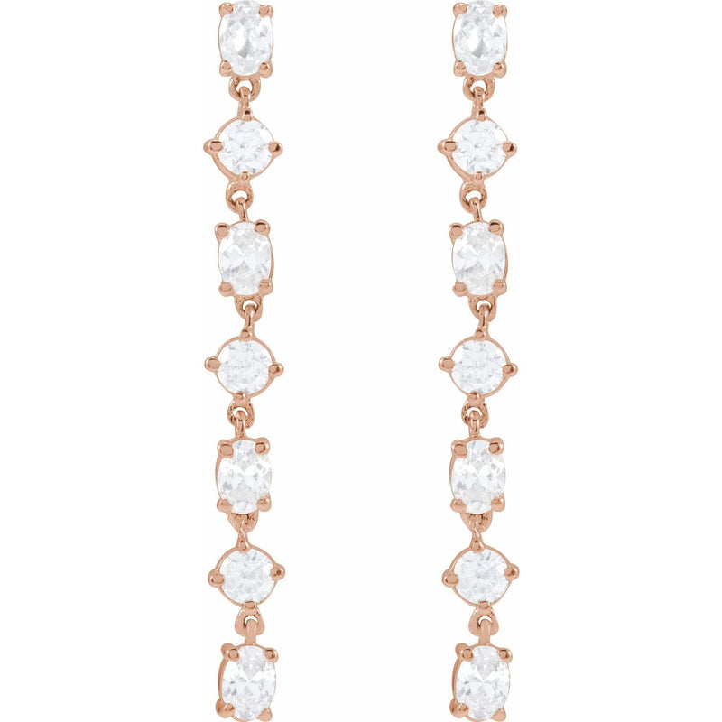 1 1/5 ct tw Oval Lab Grown Diamond Drop Earrings in 14K White Gol... - view 2