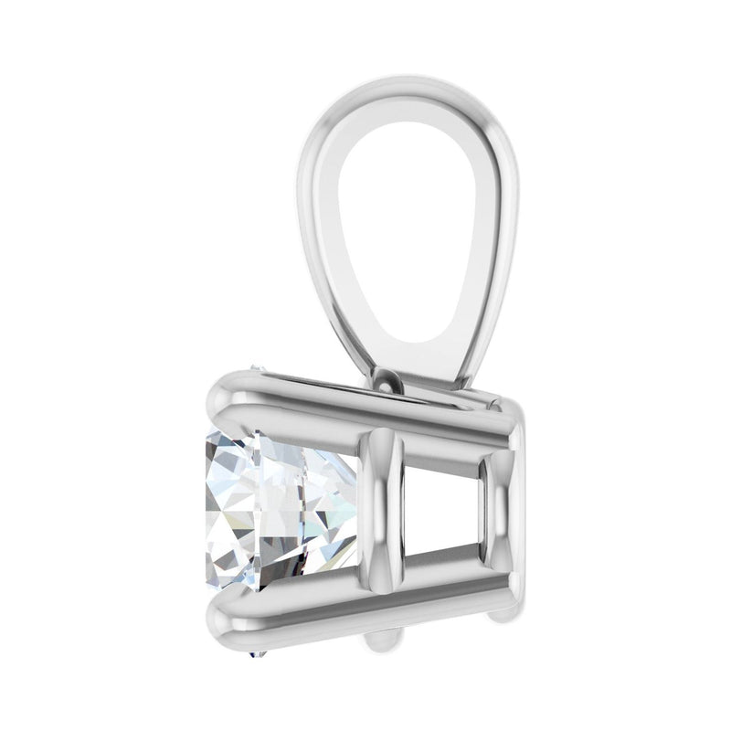 1 ct Round Lab Grown Diamond Solitaire Pendant in 14K White Gold... - view 3