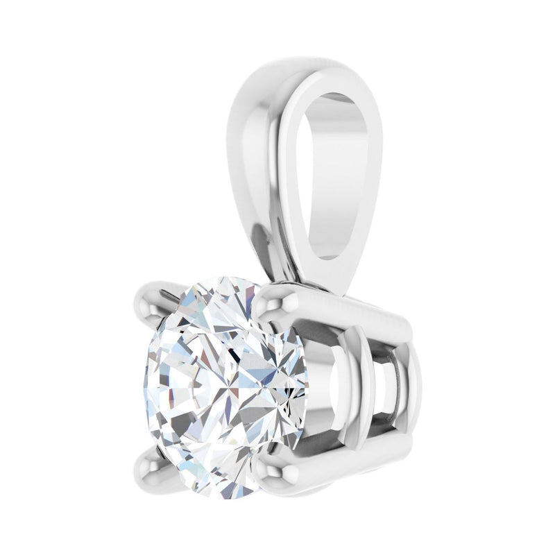1 ct Round Lab Grown Diamond Solitaire Pendant in 14K White Gold... - view 2