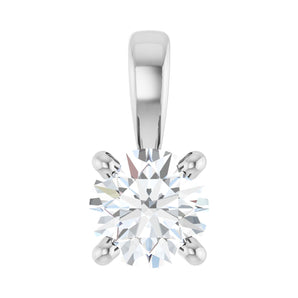 1 ct Round Lab Grown Diamond Solitaire Pendant in 14K White Gold...