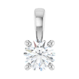 1 ct Round Lab Grown Diamond Solitaire Pendant in 14K White Gold...