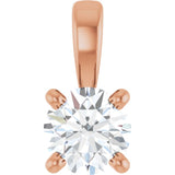 The Everett — Round Solitaire Pendant - Rose