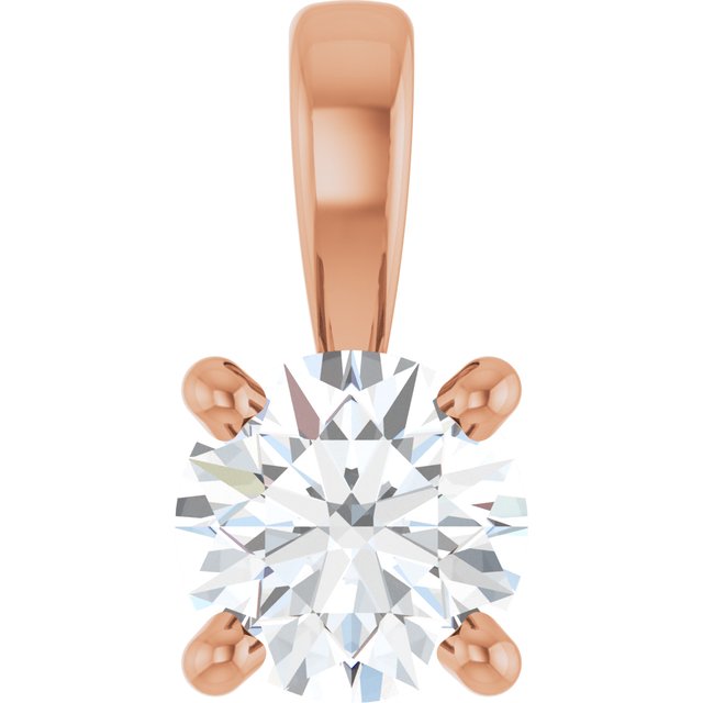 The Everett — Round Solitaire Pendant - Rose